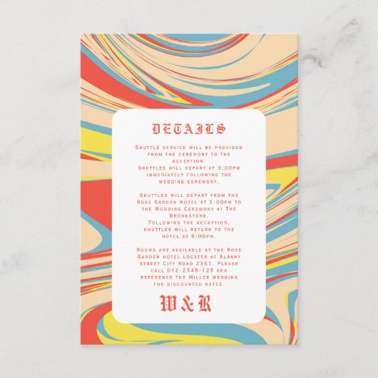 Retro Abstrakt Art Pattern Altes Englisch Begleitkarte (Vorderseite)