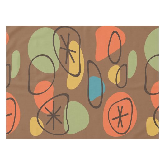 Retro Abstrakt Art Rocks Mehrfarbige Dunkelheit Tischdecke (Vorderseite (Horizontal))