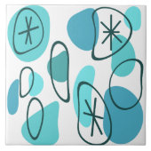 Retro Abstrakt Art Rocks Türkisch Fliese (Vorderseite)