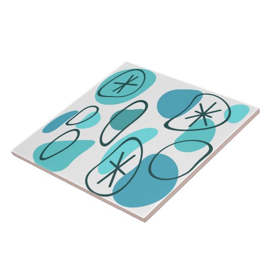 Retro Abstrakt Art Rocks Türkisch Fliese (Seite)