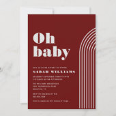 Retro Abstrakt Baby Dusche | Einladung (Vorderseite)