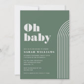 Retro Abstrakt Baby Dusche | Einladung (Vorderseite)