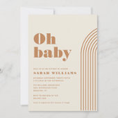 Retro Abstrakt Baby Dusche | Einladung (Vorderseite)