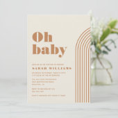 Retro Abstrakt Baby Dusche | Einladung (Stehend Vorderseite)