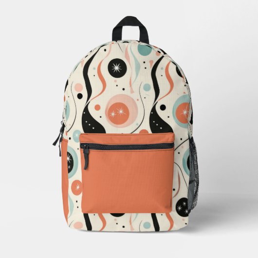 Retro Abstrakt  Bedruckter Rucksack (Vorderseite)