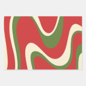 Retro Abstrakt Boho Trippy Christmas Patterns Geschenkpapier Set (Vorderseite 3)