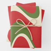 Retro Abstrakt Boho Trippy Christmas Patterns Geschenkpapier Set (Beispiel)