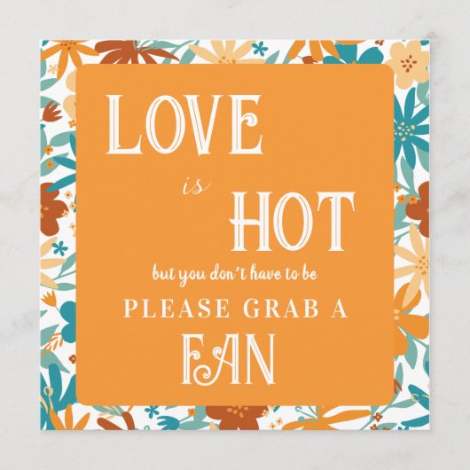 Retro Abstrakt Bright Bold Wedding Fan Sign Programm (Vorderseite)