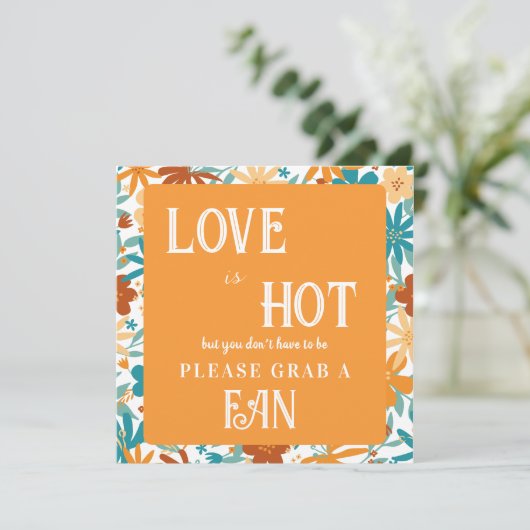 Retro Abstrakt Bright Bold Wedding Fan Sign Programm (Stehend Vorderseite)