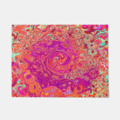 Retro Abstrakt Coral und Lila Marmorwirbel Fußmatte (Vorderseite)