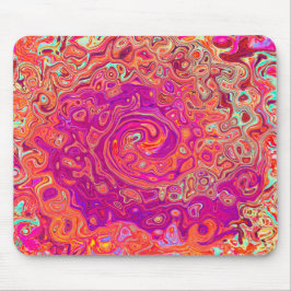 Retro Abstrakt Coral und Lila Marmorwirbel Mousepad
