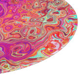 Retro Abstrakt Coral und Lila Marmorwirbel Schneidebrett (Ecke)