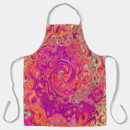 Retro Abstrakt Coral und Lila Marmorwirbel Schürze