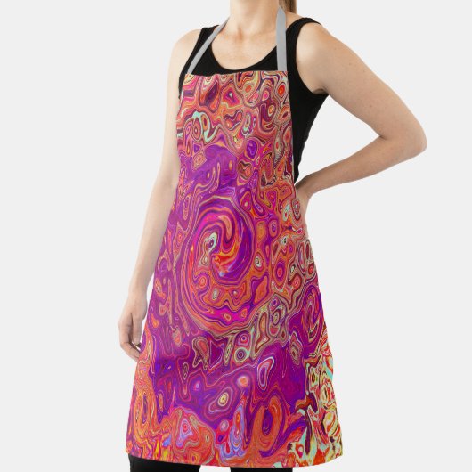 Retro Abstrakt Coral und Lila Marmorwirbel Schürze (InSitu)