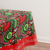 Retro Abstrakt Doodle Red Hearts Romantisches Must Tischdecke (Beispiel)