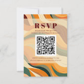 Retro Abstrakt Earthy Terracotta Orange QR CODE RSVP Karte (Vorderseite)