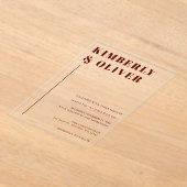 Retro Abstrakt Earthy Terracotta Orange Wedding Acryleinladungen (Ablage )