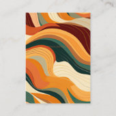 Retro Abstrakt Earthy Terracotta Orange Wedding Begleitkarte (Rückseite)