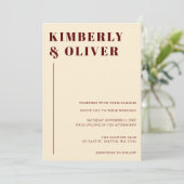 Retro Abstrakt Earthy Terracotta Orange Wedding Einladung (Stehend Vorderseite)