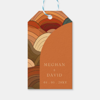 Retro Abstrakt Earthy Terracotta Orange Wedding Geschenkanhänger