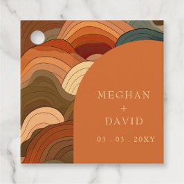 Retro Abstrakt Earthy Terracotta Orange Wedding Geschenkanhänger