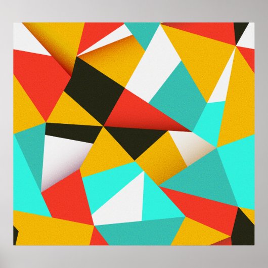 Retro Abstrakt: Farbenfrohe Mischung. Poster (Vorne)