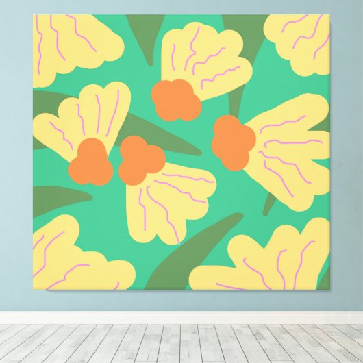 Retro Abstrakt Florals Leinwanddruck (Insitu (Holzboden))