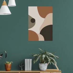 Retro-Abstrakt-Formen-Plakat Terrakotta Bauhaus Poster