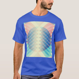 Retro Abstrakt geometrische Linien Formen Red Blue T-Shirt