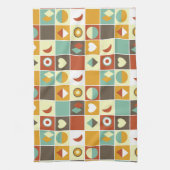 Retro Abstrakt geometrisches Muster braun Geschirrtuch (Vertikal)