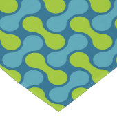 Retro Abstrakt geometrisches Muster in Blau und Gr Großer Tischläufer (Ecke)