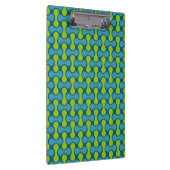 Retro Abstrakt geometrisches Muster in Blau und Gr Klemmbrett (Rechts)