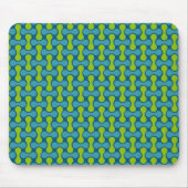 Retro Abstrakt geometrisches Muster in Blau und Gr Mousepad (Vorne)