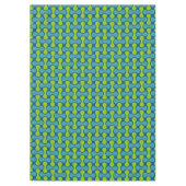 Retro Abstrakt geometrisches Muster in Blau und Gr Tischdecke (Vorderseite)