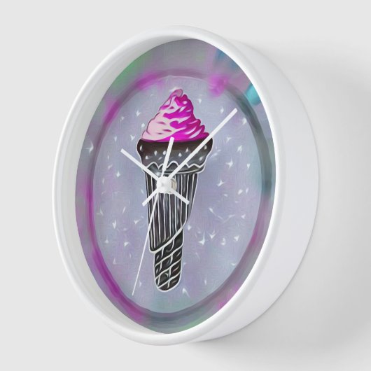 Retro Abstrakt Ice Creme Cone Uhr (Winkel)