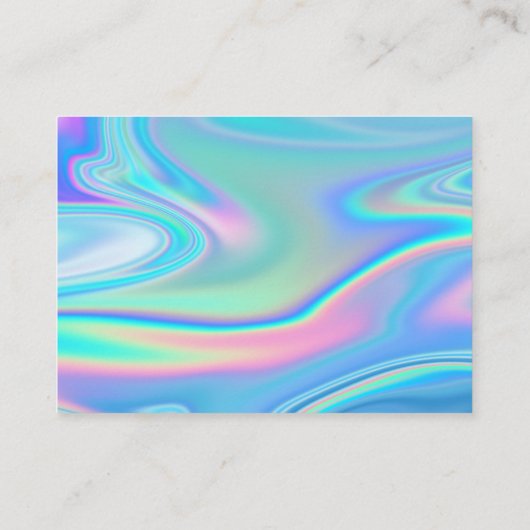 Retro Abstrakt Iridescent Blue Unique Baby Dusche Begleitkarte (Rückseite)