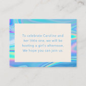 Retro Abstrakt Iridescent Blue Unique Baby Dusche Begleitkarte (Vorderseite)