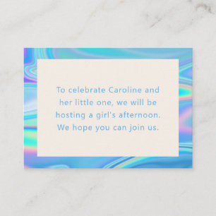 Retro Abstrakt Iridescent Blue Unique Baby Dusche Begleitkarte