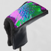 Retro Abstrakt Magenta und Limettengrüne Blume Golf Headcover (3/4 Vorderseite)