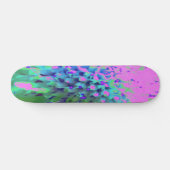 Retro Abstrakt Magenta und Limettengrüne Blume Skateboard (Horizontal)