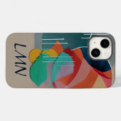 Retro-abstrakt-minimalistische Art-Monogramm Case-Mate iPhone Hülle (Rückseite (Horizontal))