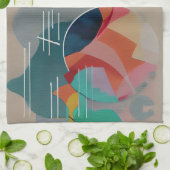 Retro abstrakt minimalistische Kunst Geschirrtuch (Gefaltet)