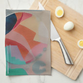 Retro abstrakt minimalistische Kunst Geschirrtuch (Viertel Falte)