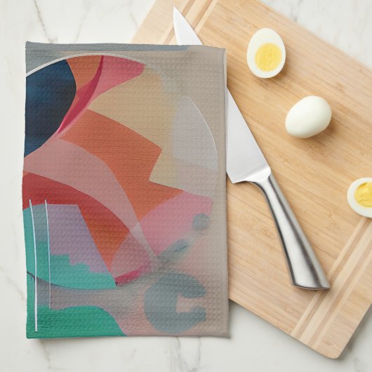 Retro abstrakt minimalistische Kunst Geschirrtuch (Viertel Falte)