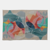Retro abstrakt minimalistische Kunst Geschirrtuch (Horizontal)