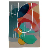 Retro abstrakt minimalistische Kunst Mittlere Geschenktüte (Rückseite)