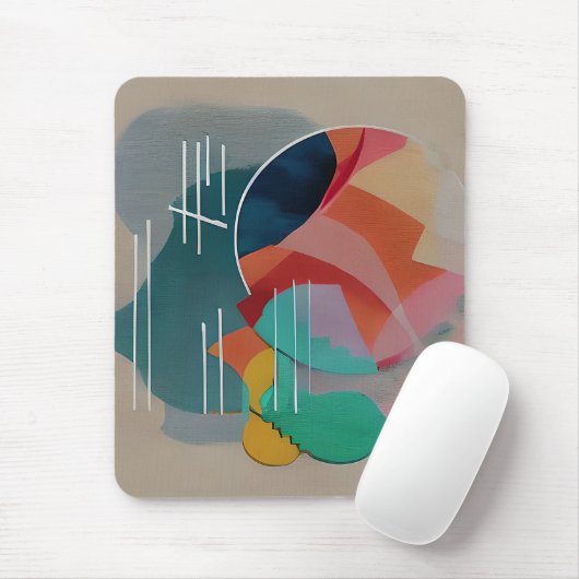 Retro abstrakt minimalistische Kunst Mousepad (Mit Mouse)