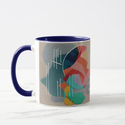 Retro abstrakt minimalistische Kunst Tasse (Links)
