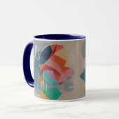 Retro abstrakt minimalistische Kunst Tasse (Vorderseite Links)