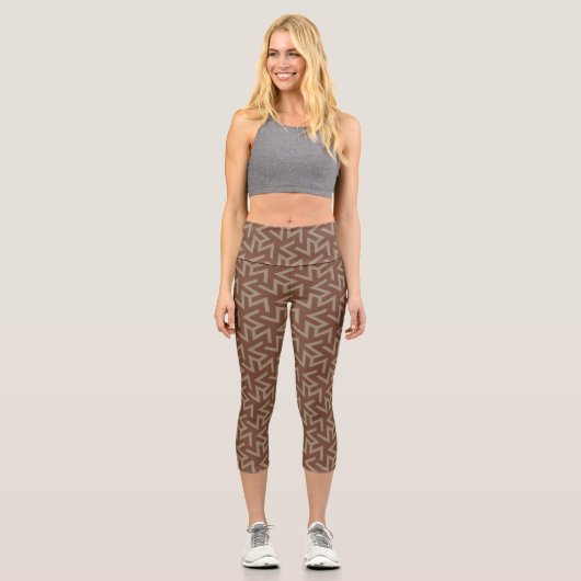 Retro Abstrakt Mitte des Jahrhunderts Modernes Mus Capri Leggings (Vorderseite)